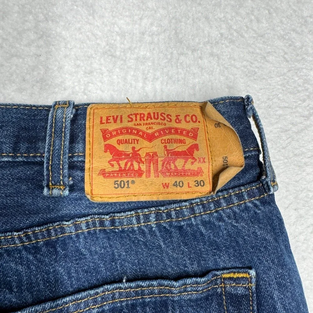 Levi's 501 Jeans‎ Dark Wash Straight Leg Denim Casual Men's Size 40x30